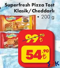 SUPERFRESH PİZZA TOST KLASİK / CHEDDARLI 200 G fiyat ve kampanya bilgisi